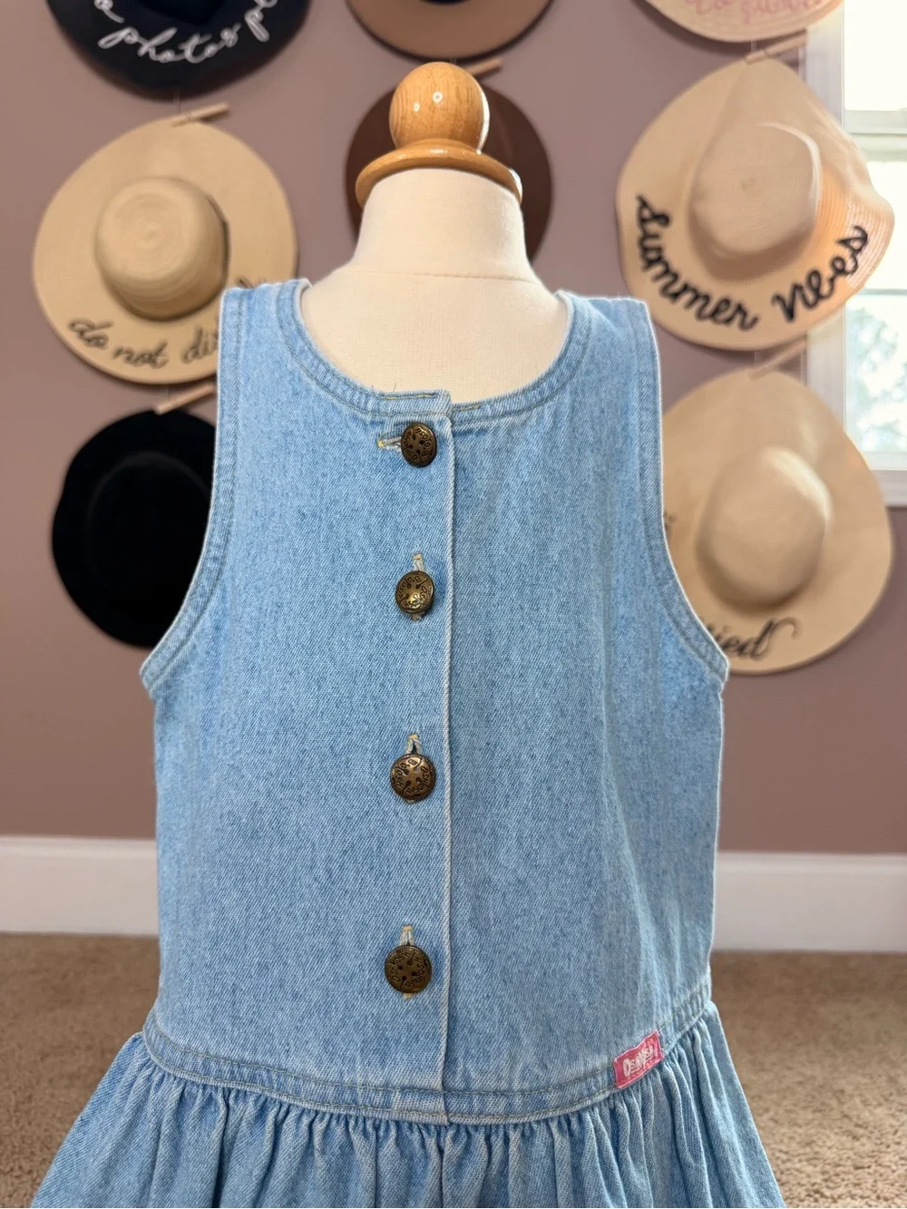 OshKosh B'gosh Light Blue Denim Button-Front Sleeveless Dress